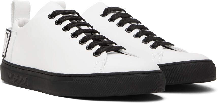 Moschino White & Black Logo Sneakers - Picture 2