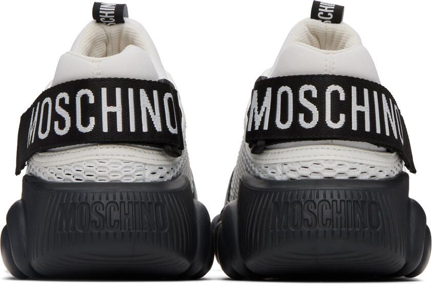 Moschino White & Gray Teddy Sneakers