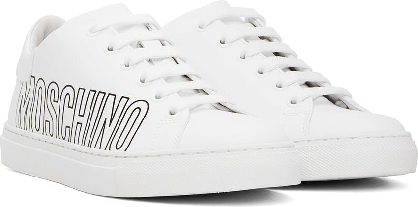 Moschino White Embossed Sneakers - Picture 2