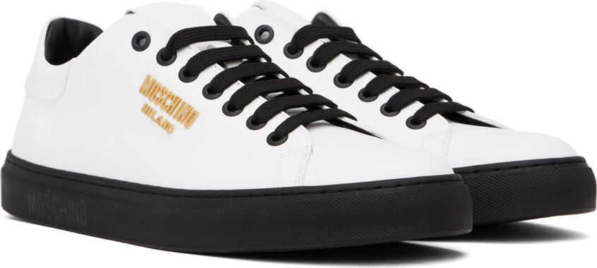 Moschino White Logo Hardware Sneakers - Picture 2