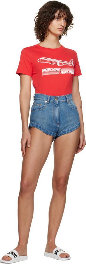 Moschino White Logo Pool Slides - Picture 2