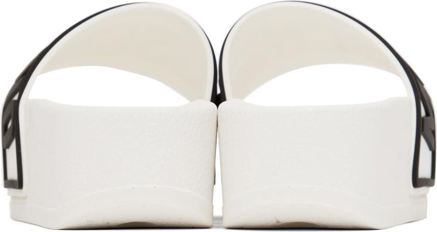 Moschino White Platform Slides