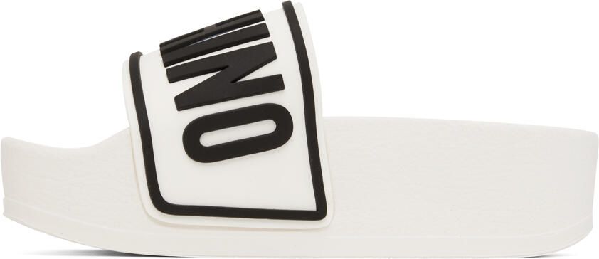 Moschino White Platform Slides - Picture 3