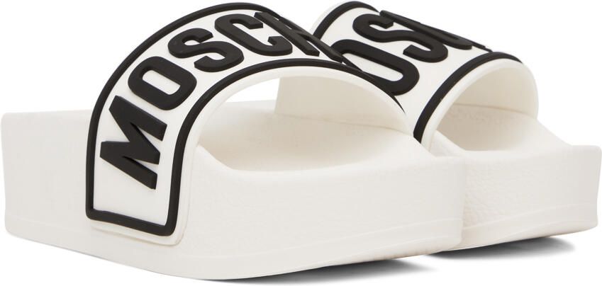 Moschino White Platform Slides - Picture 2