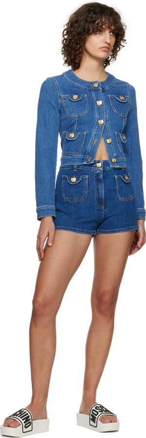 Moschino White Platform Slides - Picture 4