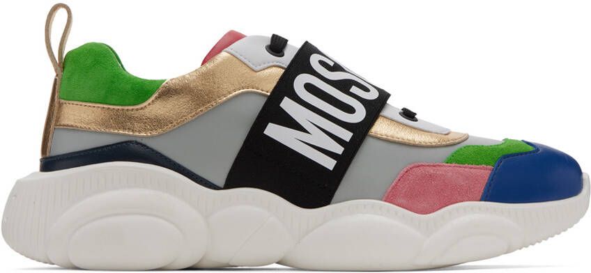 Moschino Multicolor Elastic Band Teddy Sneakers - Picture 5