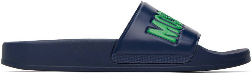 Moschino Navy Embossed Sandals - Picture 5