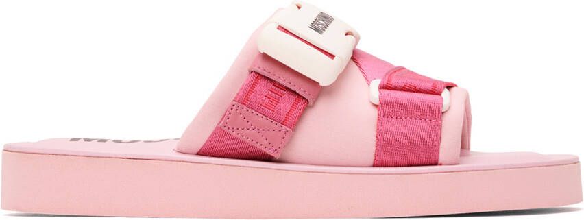Moschino Pink Buckle Slides - Picture 5