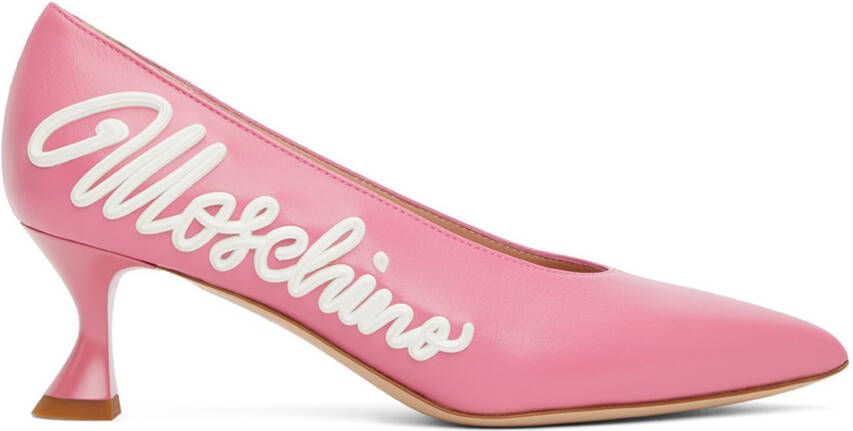 Moschino Pink Icing Logo Heels - Picture 5