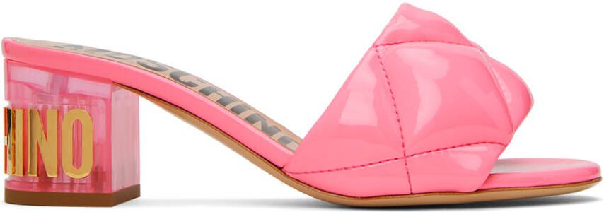 Moschino Pink Quilted Mules - Picture 4