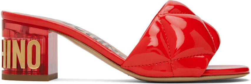 Moschino Red Quilted Mules - Picture 4