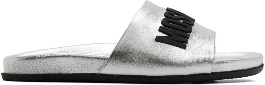 Moschino Silver Logo Slides