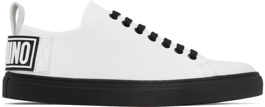 Moschino White & Black Logo Sneakers - Picture 4