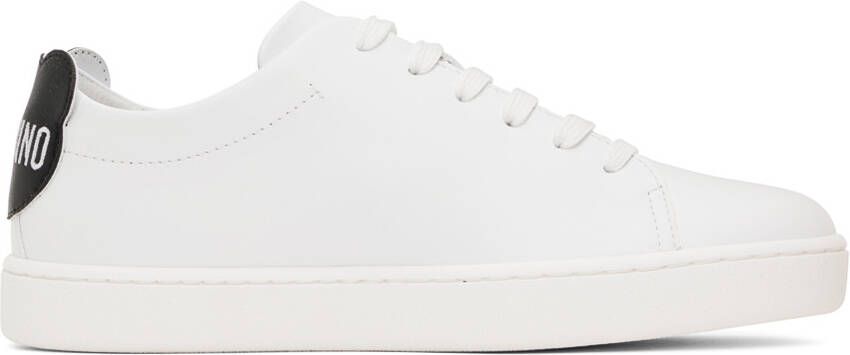 Moschino White Embossed Sneakers