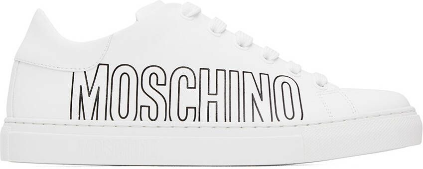 Moschino White Embossed Sneakers - Picture 5
