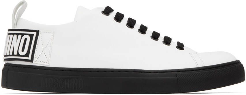 Moschino White Embossed Sneakers - Picture 5