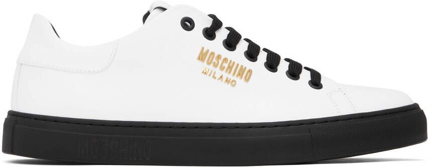 Moschino White Logo Hardware Sneakers - Picture 5
