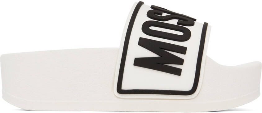 Moschino White Platform Slides - Picture 5
