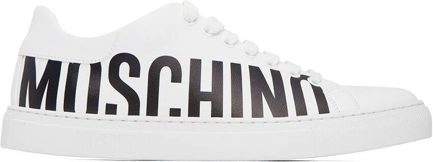 Moschino White Printed Sneakers - Picture 5