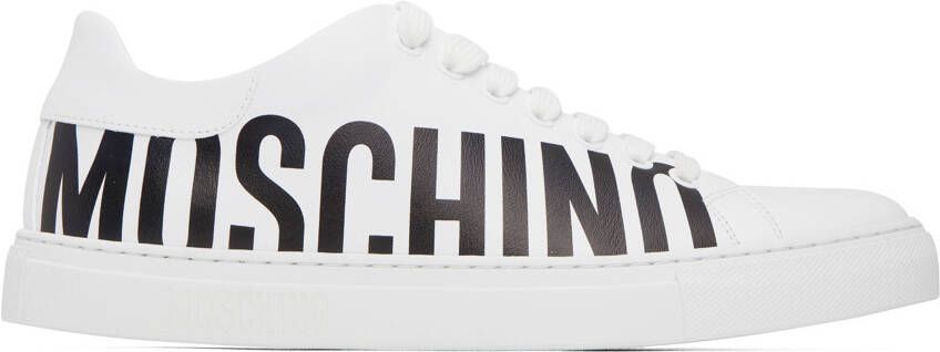 Moschino White Printed Sneakers - Picture 5