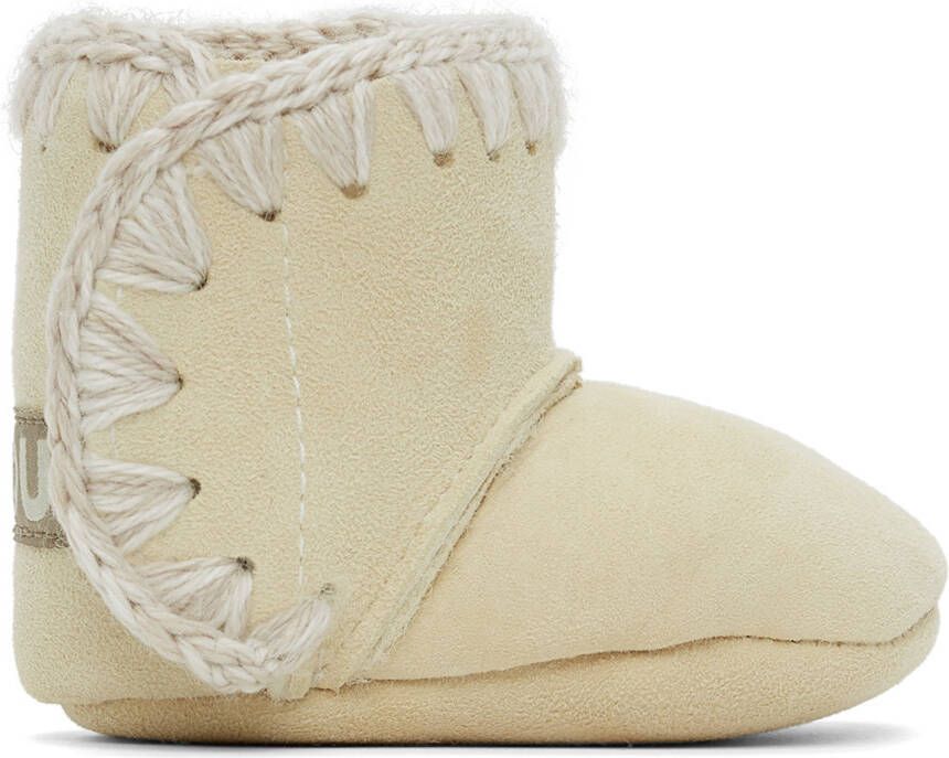 Mou Baby Off-White Velcro Suede Pre-Walkers - Picture 4