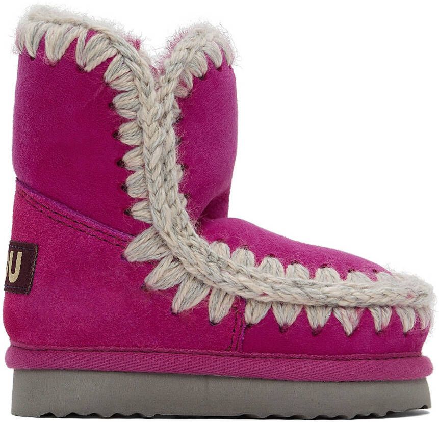 Mou Baby Pink Suede Ankle Boots - Picture 4