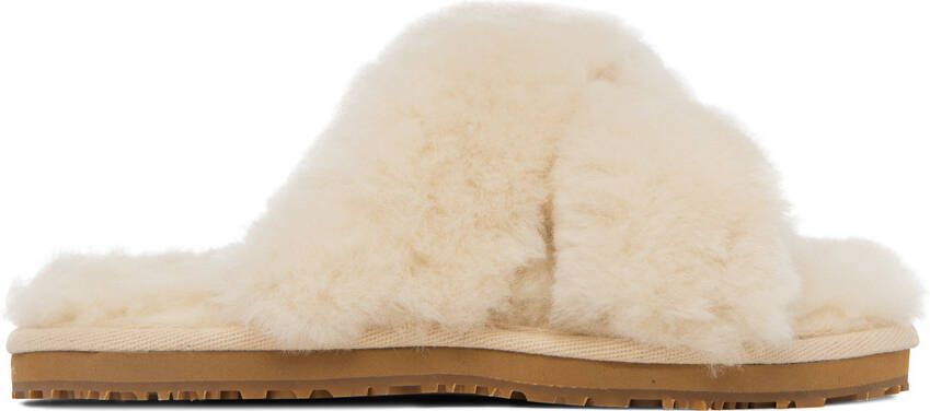 Mou Beige Criss-Cross Slides