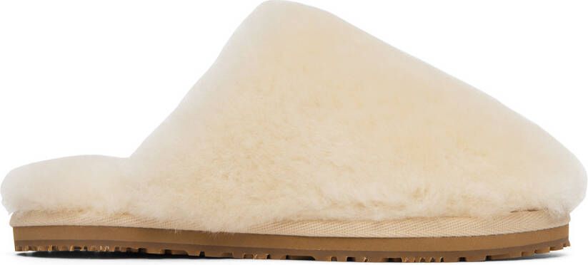 Mou Beige Sheepskin Fur Slippers - Picture 5