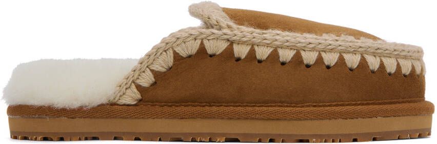 Mou Brown Full Stitch Slippers - Picture 9