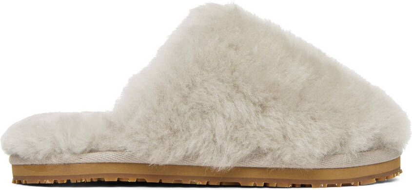 Mou Gray Sheepskin Fur Slippers - Picture 5