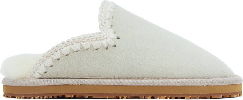 Mou Gray Stitch Slippers - Picture 5