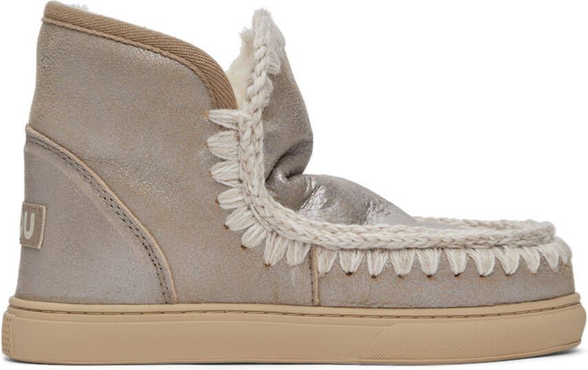 Mou Grey Metallic Sneaker Boots - Picture 5