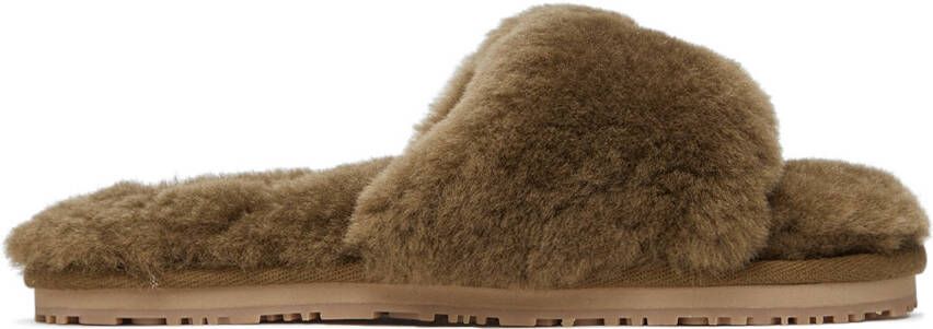 Mou Khaki Sheepskin Slides - Picture 4