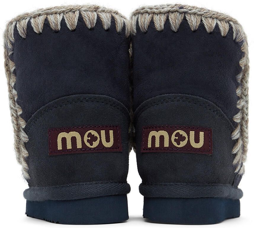 Mou Baby Navy Suede Ankle Boots - Picture 2