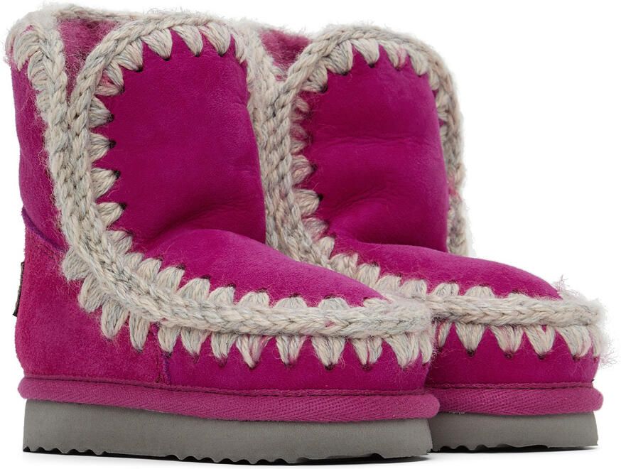 Mou Baby Pink Suede Ankle Boots - Picture 3