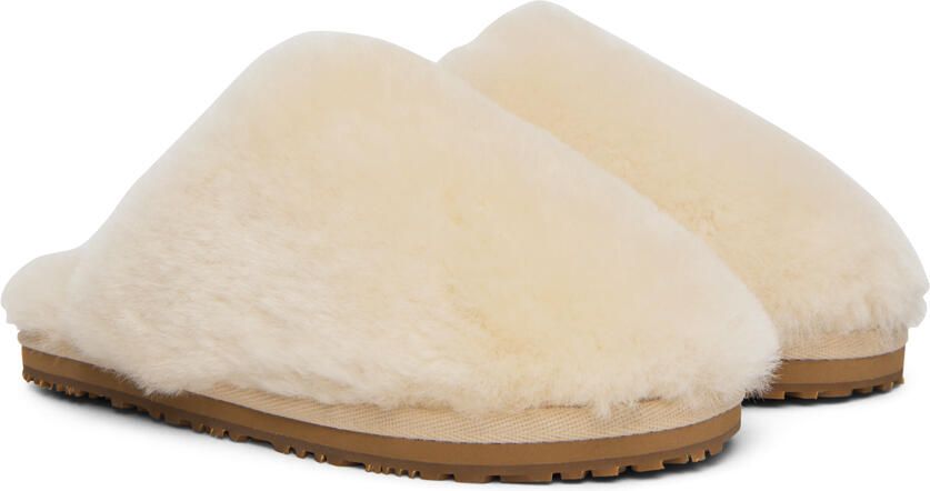 Mou Beige Sheepskin Fur Slippers