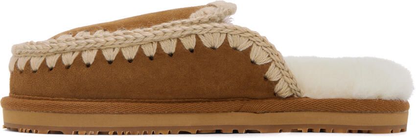 Mou Brown Full Stitch Slippers - Picture 8
