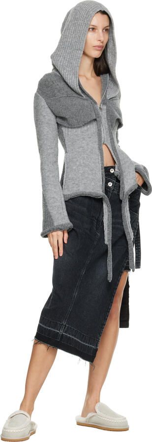 Mou Gray Full Stitch Slippers - Picture 3