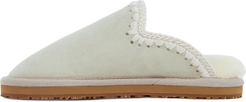 Mou Gray Stitch Slippers - Picture 3