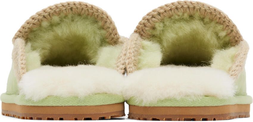 Mou Green Stitch Slippers