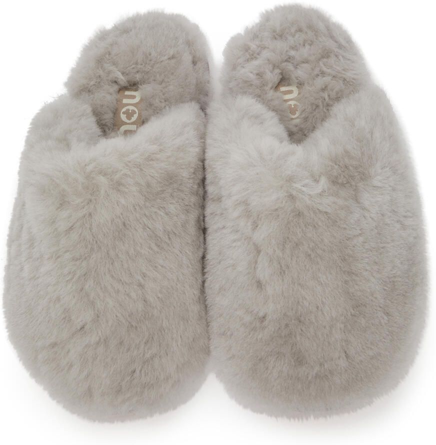 Mou Grey Closed Toe Sheepskin Slippers
