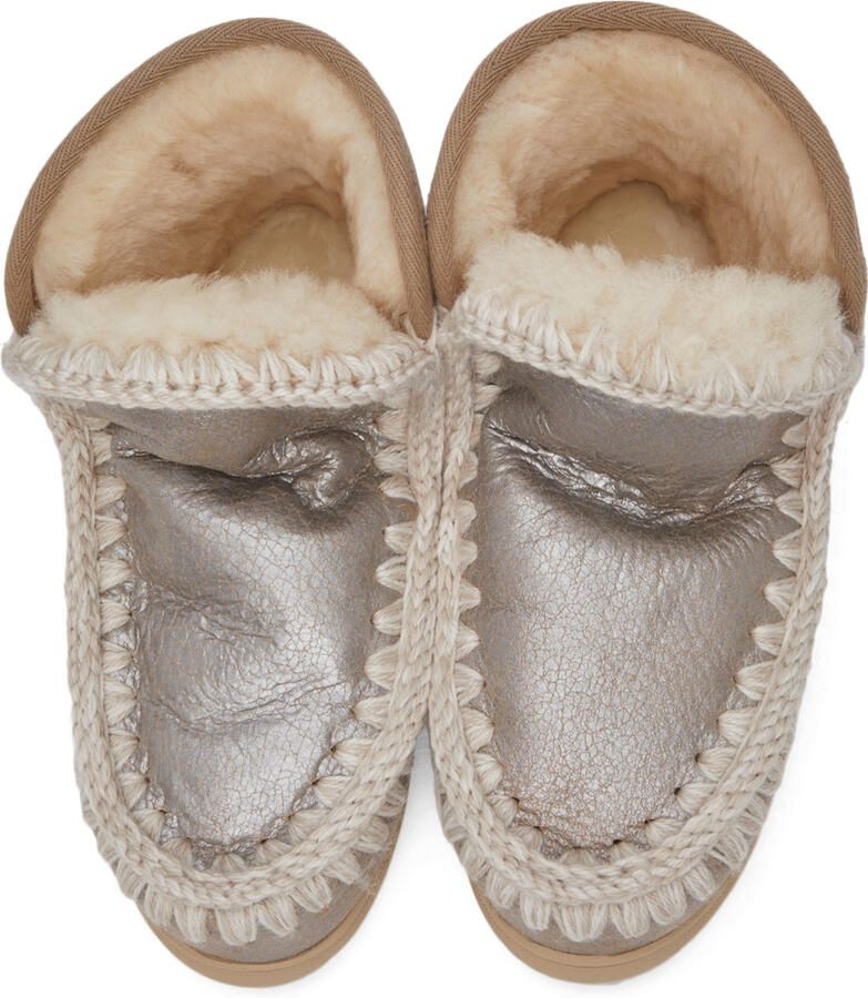 Mou Grey Metallic Sneaker Boots