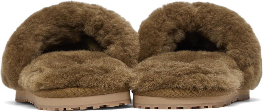 Mou Khaki Sheepskin Slides - Picture 2