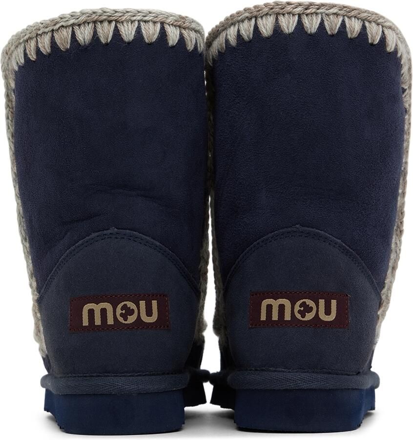 Mou Kids Navy Suede Boots