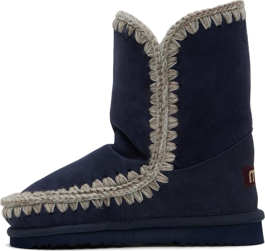 Mou Kids Navy Suede Boots - Picture 2