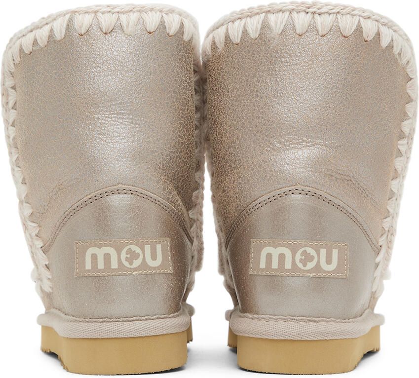 Mou Kids Silver Suede Boots - Picture 2