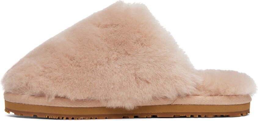 Mou Pink Sheepskin Fur Slippers - Picture 3