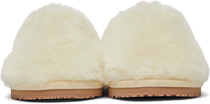 Mou White Closed Toe Sheepskin Slippers - Picture 3