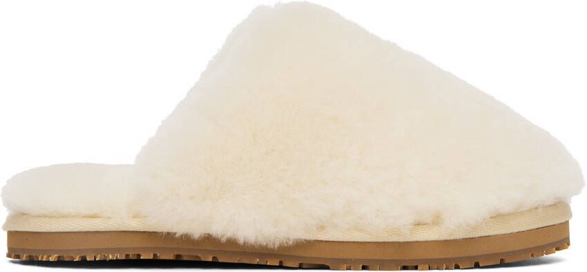 Mou Off-White Sheepskin Fur Slippers - Picture 5