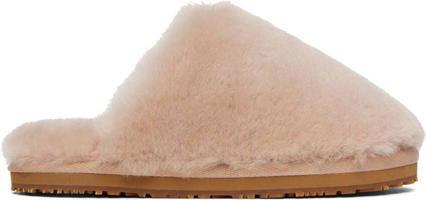 Mou Pink Sheepskin Fur Slippers - Picture 5